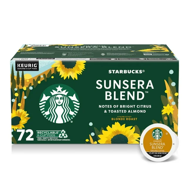 Starbucks Blonde Roast K-Cups Coffee Pods, Sunsera Blend, 72 ct.