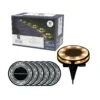 Member's Mark Matte Black LED Solar Disc Lights, 6-Pack